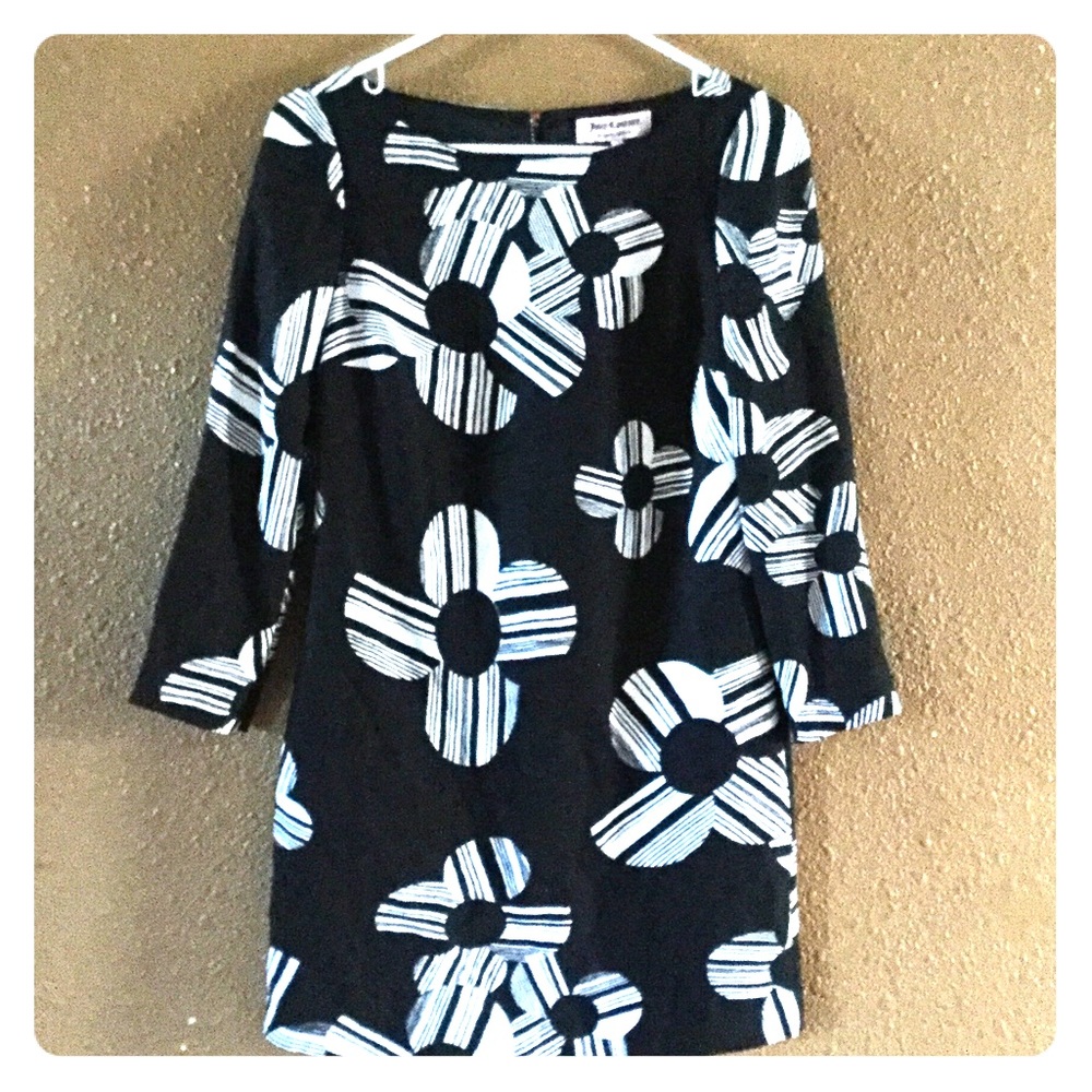 Black white floral dress.